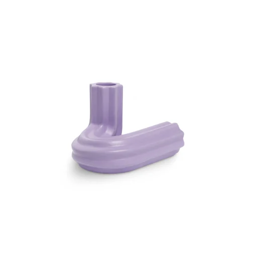 Octaevo Kerzenleuchter Templo Strie Keramik Violett / H 8 Cm - Keramik / Handgefertigt - Flieder Sale