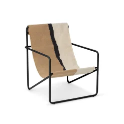 Ferm Living Kindersessel Desert Textil Weis Beige / Gestell Schwarz - Plastikflaschen-Recycling - Beige - Schwarz - Taupe Outlet