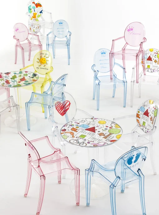 Kartell Kindersessel Lou Lou Ghost Plastikmaterial Bunt / Mit Motiv Auf Der Ruckenlehne - Transparent Best