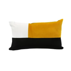 Maison Sarah Lavoine Kissen Echec Et Mat Textil Gelb / Velours - 30 X 50 Cm - Jasmin - Ocker - Schwarz Store