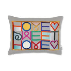 Vitra Kissen Embroidered Pillows - Home Sweet Home Textil Bunt Grau / Bestickt (1952) - 40 X 30 Cm - Bunt - Grau Best Sale