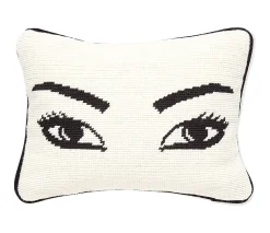 Jonathan Adler Kissen Eyes Textil Weis Schwarz / 30,5 X 23 Cm - Schwarz - Weis Best Sale