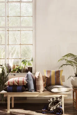Ferm Living Kissen Grand Textil Blau / Leinen & Baumwolle 50 X 50 Cm - Blassblau - Bordeaux New