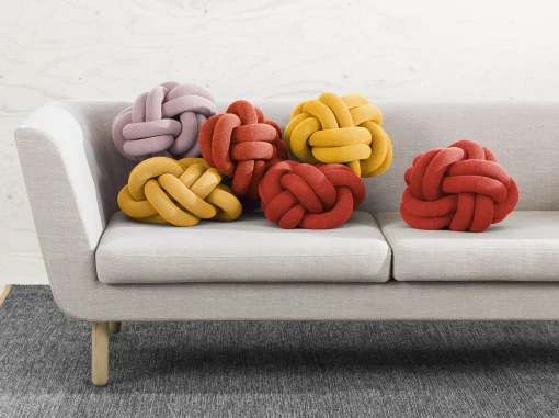 Design House Stockholm Kissen Knot Textil Rot / Handgefertigt - 30 X 30 Cm - Bordeaux Best