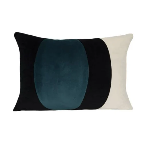 Maison Sarah Lavoine Kissen Lune Textil Blau / Velours - 55 X 40 Cm - Blue Sarah - Schwarz - Weis Sale