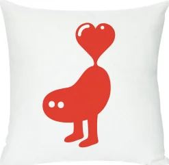 Domestic Kissen Red Heart Textil Weis Rot - Rot - Weis Shop