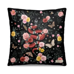 PODEVACHE Kissen Serpent Textil Bunt / Velours  - 45 X 45 Cm - Bunt - Schwarz Hot