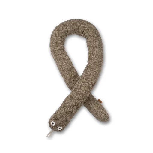 Ferm Living Kissen Snake Roy Textil Braun Beige / Bettumrandung - Merinowollstrick / L 150 Cm - Braun-Beige Best Sale