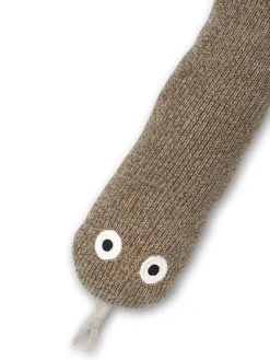 Ferm Living Kissen Snake Roy Textil Braun Beige / Bettumrandung - Merinowollstrick / L 150 Cm - Braun-Beige Best Sale