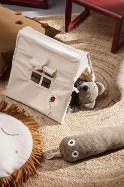 Ferm Living Kissen Snake Roy Textil Braun Beige / Bettumrandung - Merinowollstrick / L 150 Cm - Braun-Beige Best Sale