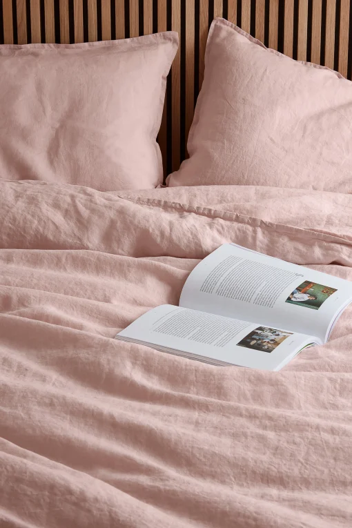 Au Printemps Paris Kissenbezug 50 X 70 Cm  Textil/ 50 X 70 Cm - Leinen Gewaschen - Rosa Discount