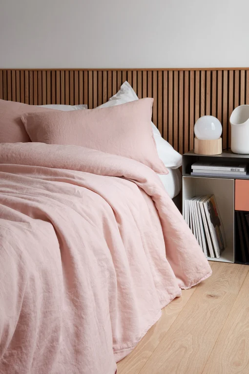 Au Printemps Paris Kissenbezug 50 X 70 Cm  Textil/ 50 X 70 Cm - Leinen Gewaschen - Rosa Discount