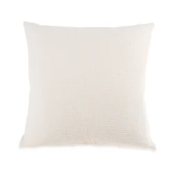 Au Printemps Paris Kissenbezug 65 X 65 Cm  Textil Beige / Gaze Aus Biobaumwolle (Waffeloptik) - Naturfarben New