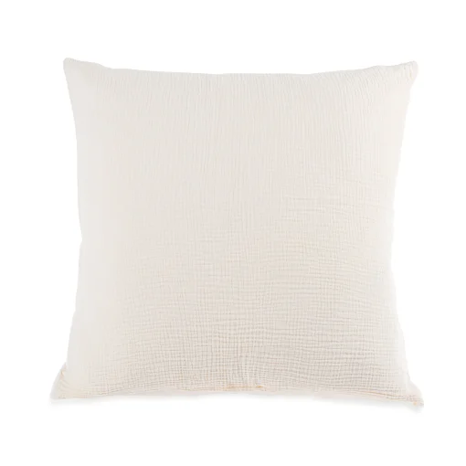 Au Printemps Paris Kissenbezug 65 X 65 Cm  Textil Beige / Gaze Aus Biobaumwolle (Waffeloptik) - Naturfarben New