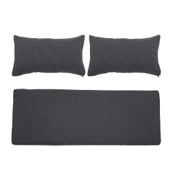 Bloomingville Kissenuberzug  Textil Grau / Fur Das Sofa Mundo - Set Von 3 Bezugen (Ohne Innenteil) - Dunkelgrau Outlet