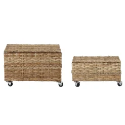 Bloomingville Kistee Faser Beige / 2Er-Set - Mit Laufrollen / Rattan - Natur Best Sale