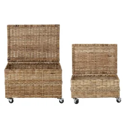 Bloomingville Kistee Faser Beige / 2Er-Set - Mit Laufrollen / Rattan - Natur Best Sale