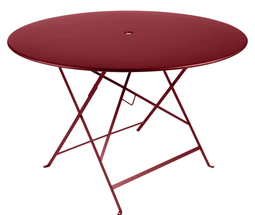 Fermob Klapptisch Bistro Metall Rot / O 117 Cm - Fur 6 Bis 8 Personen - Mit Sonnenschirmloch - Pepper Online
