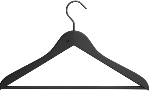 Hay Kleiderbugel Soft Coat Fin Plastikmaterial/ 4-Er Set - Schwarz Cheap