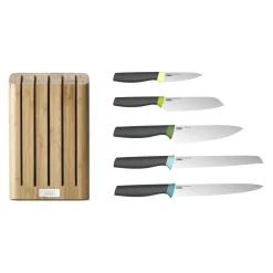 Joseph Joseph Kochmesser Elevate Holz Natur / Set 5 Messer + Bambushalter - Bambus - Bunt - Schwarz Outlet