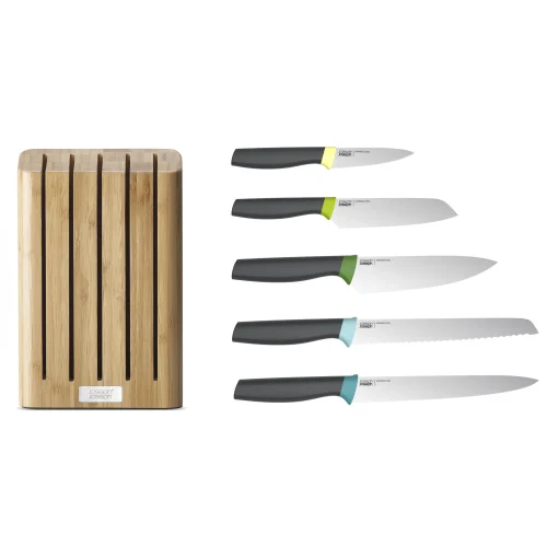 Joseph Joseph Kochmesser Elevate Holz Natur / Set 5 Messer + Bambushalter - Bambus - Bunt - Schwarz Outlet