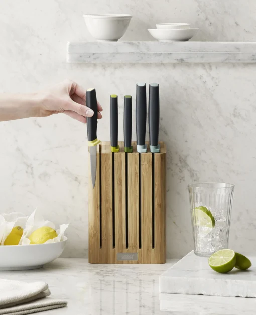 Joseph Joseph Kochmesser Elevate Holz Natur / Set 5 Messer + Bambushalter - Bambus - Bunt - Schwarz Outlet