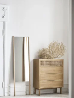 Bolia Kommode Cana Faser Holz Natur / L 90 X H 113 Cm - Eiche & Rattangeflecht - Eiche Natur - Rattan Natur Outlet