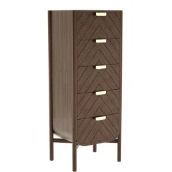 Harto Kommode Marius Holz Natur / L 50 X H 130 Cm - Messing - Nussbaum Shop