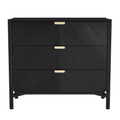 Harto Kommode Marius Holz Schwarz / L 100 X H 90 Cm - Messing - Schwarz Shop