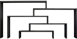 Zeus Konsole Babilonia Xl Metall Schwarz 5-Er Set - Phosphatschwarz Fashion