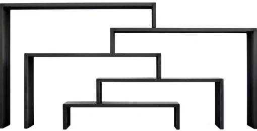 Zeus Konsole Babilonia Xl Metall Schwarz 5-Er Set - Phosphatschwarz Fashion
