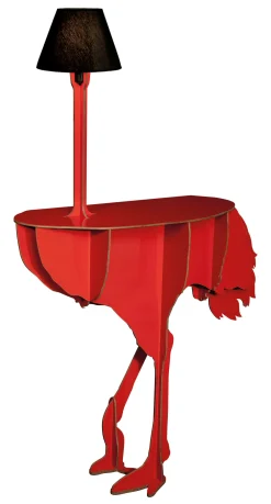 Ibride Konsole Diva Lucia Holz Rot / Leuchte - Rot - Schwarz New