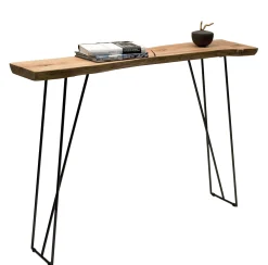 Zeus Konsole Old Times Metall Schwarz Holz Natur / L 135 Cm - Holz Natur - Schwarz Best Sale