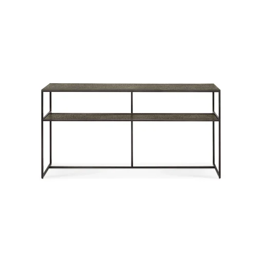 Ethnicraft Konsole Pentagon Metall Schwarz / 150 X 40 Cm X H 75 Cm - Handgeformte Platten - Whisky Cheap
