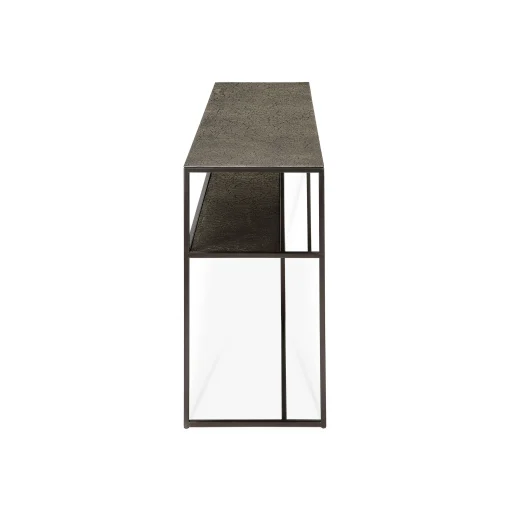 Ethnicraft Konsole Pentagon Metall Schwarz / 150 X 40 Cm X H 75 Cm - Handgeformte Platten - Whisky Cheap