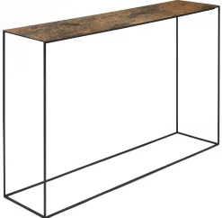 Zeus Konsole Slim Irony Art Kupfer Metall / L 124 Cm - Kupfer-Schwarz - Rost/ Patiniert Best