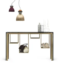 Mogg Konsole Tokyo Metall Papierfaser Graugold / L 150 Cm - Metall & Paperstone - Anthrazit - Gold Mattiert Sale