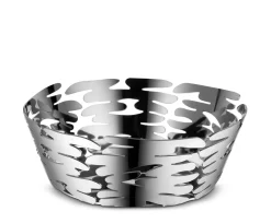 Alessi Korb Barket Grau Silber Metall / O 18 Cm - - Stahl Hot