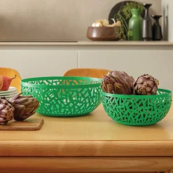 Alessi Korb Cactus! Metall/ O 29 Cm - Stahl - Grun New