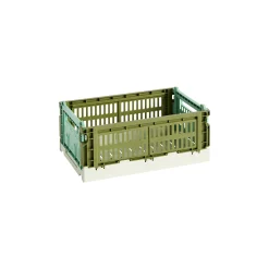 Hay Korb Colour Crate Mix Plastikmaterial Bunt Small / 17 X 26 Cm - Recycelt - Minzgrun - Olive - Weis New