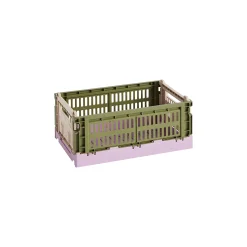Hay Korb Colour Crate Mix Plastikmaterial Bunt Small / 17 X 26 Cm - Recycelt - Olive - Puderpink - Rosa Fashion