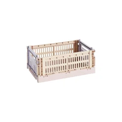 Hay Korb Colour Crate Mix Plastikmaterial Bunt Small / 17 X 26 Cm - Recycelt - Lavendel - Puderpink Cheap