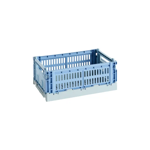 Hay Korb Colour Crate Mix Plastikmaterial Bunt Small / 17 X 26 Cm - Recycelt - Blassblau - Himmelblau Best