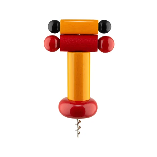 Alessi Korkenzieher / By Ettore Sottsass Holz/ 100 Values Collection - Orange - Rot - Schwarz Discount