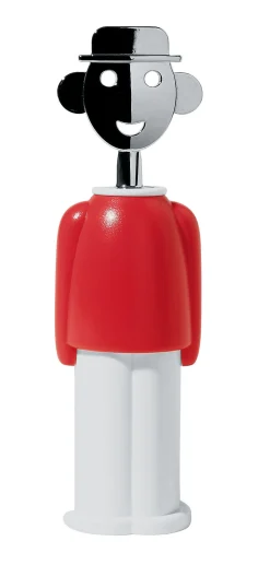 Alessi Korkenzieher Sandro M. Metall Plastikmaterial- Rot Hot