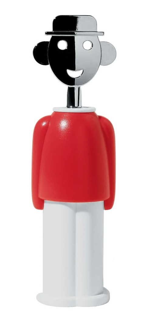 Alessi Korkenzieher Sandro M. Metall Plastikmaterial- Rot Hot