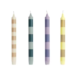 Hay Langkerze Stripe Wachs / 4Er Set - Bunt Cheap