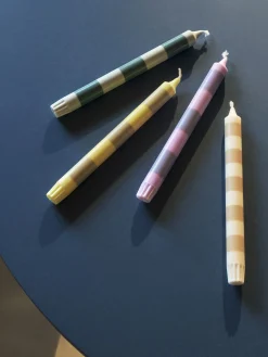 Hay Langkerze Stripe Wachs / 4Er Set - Bunt Cheap