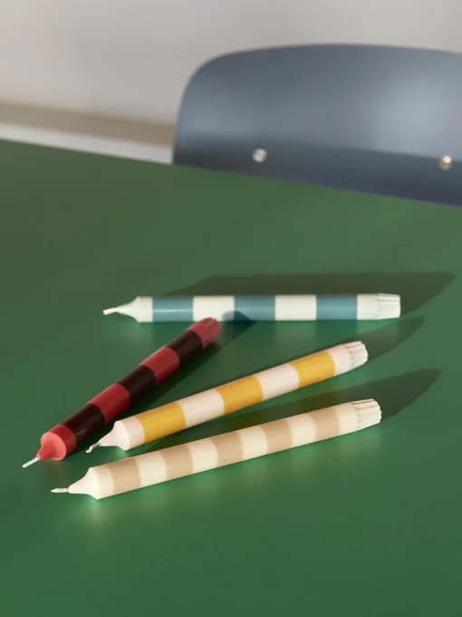 Hay Langkerze Stripe Wachs / 4Er Set - Bunt Cheap