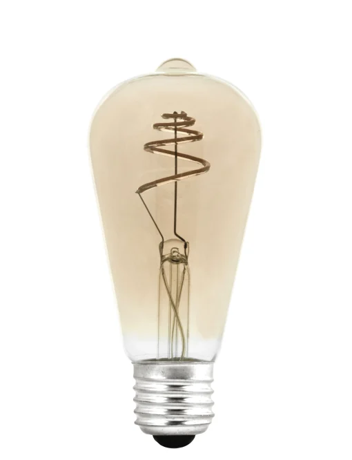 Pop Corn Led-Gluhbirne E27 Mit Gluhfaden Shanghai Nipple Spiral Glas / 4,5 W = 45 W - Gold Store